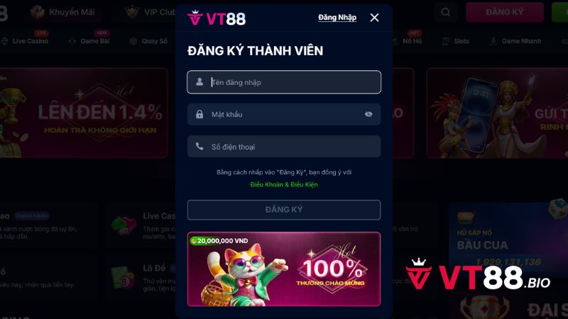 Hướng dẫn đăng ký VT88 chi tiết