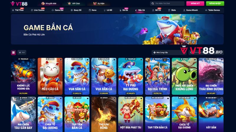 Top 5 tựa game bắn cá đổi thưởng hot tại nhà cái VT88