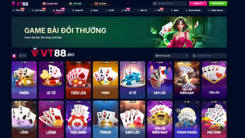 Top 5 tựa game bài hot nhất VT88